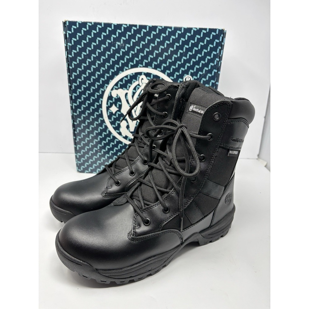 SMITH & WESSON Size 9.5 Wide Mens Boots BREACH 2.0 8" Side Zip 810401 Waterproof